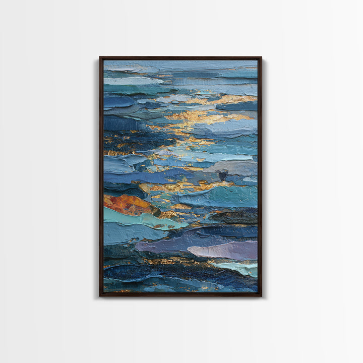 Bold Maximalist Still Life Framed Canvas Print, Eclectic Art, Textured Painting, Living Room Decor, Oil Painting, Eclectic, ECL-2x3-59