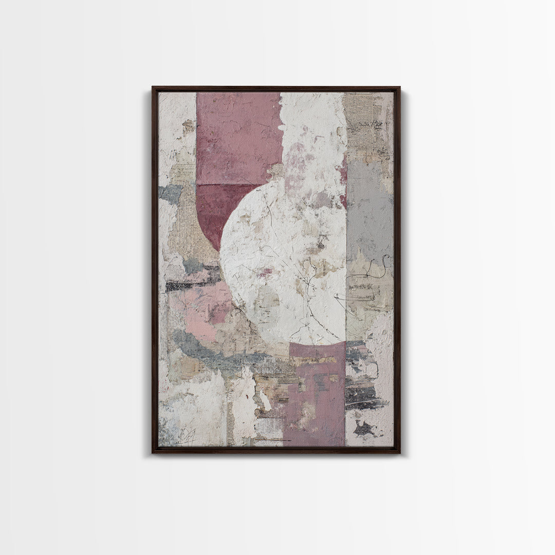 Abstract Shapes Layered Framed Canvas Print, Eclectic Art, Unique Wall Art, Living Room Decor, Abstract Art, Eclectic, ECL-2x3-60