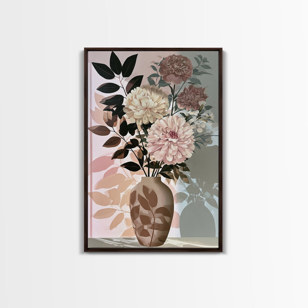 Retro Futurist Vase of Flowers Canvas Print, Eclectic Art, Original Art, Living Room Decor, Fine Art, Eclectic, Gallery Decor, ECL-2x3-66