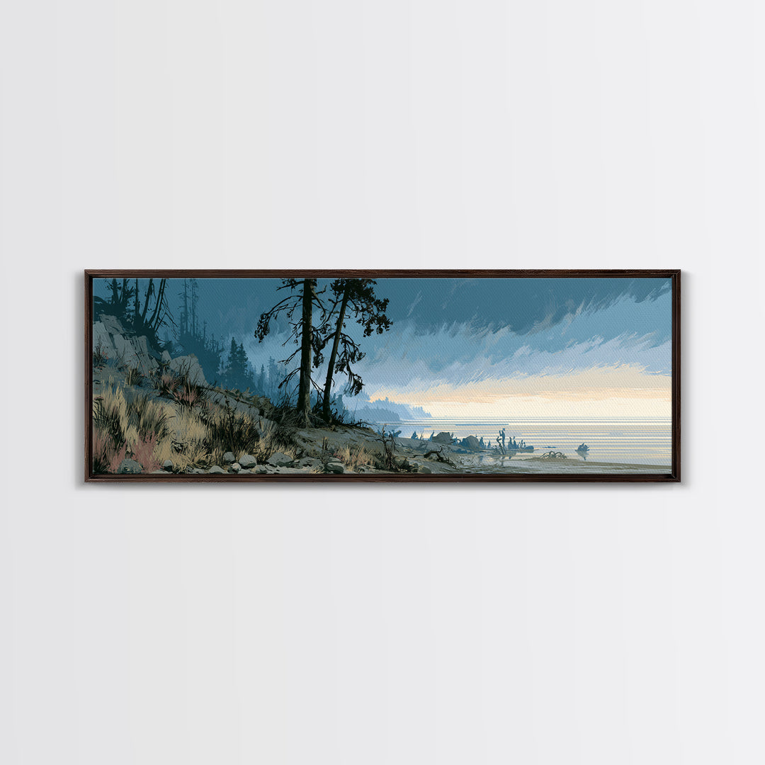 Playful Checkerboard Landscape Canvas Print, Eclectic Art, Minimalist Decor, Living Room Decor, Fine Art, Eclectic, ECL-3x1-49