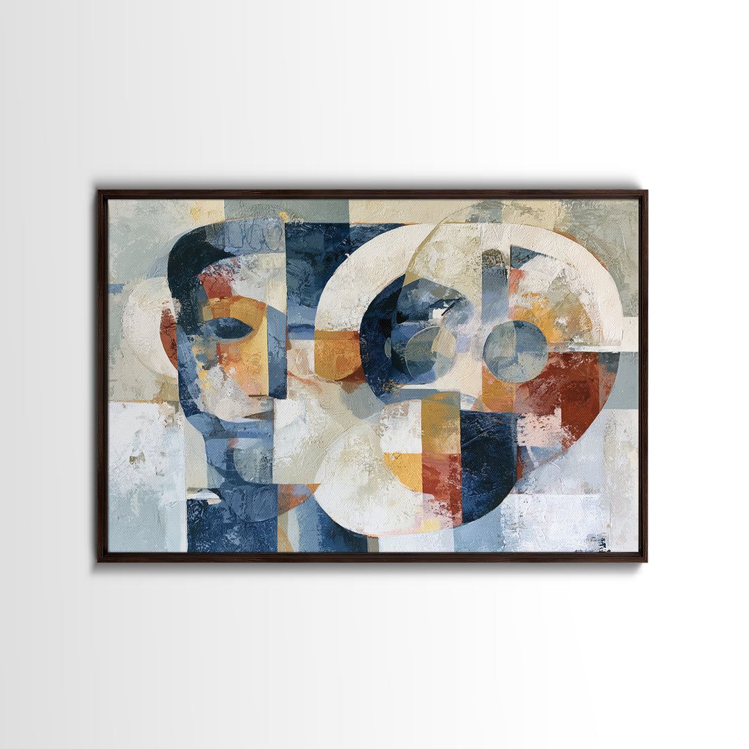 Abstract Mask with Playful Textures Canvas Print, Eclectic Art, Digital Art, Living Room Decor, Fine Art, Eclectic, ECL-3x2-48
