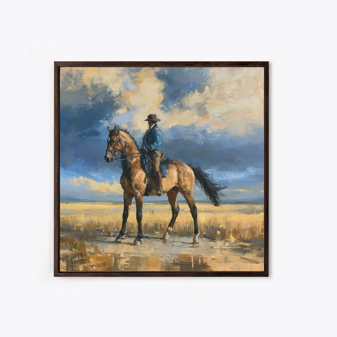 Dressage Horse in Refined Classical Pose Canvas Print, Equestrian Art, Cabin Decor, Living Room Decor, Fine Art, Equestrian, EQU-1x1-10