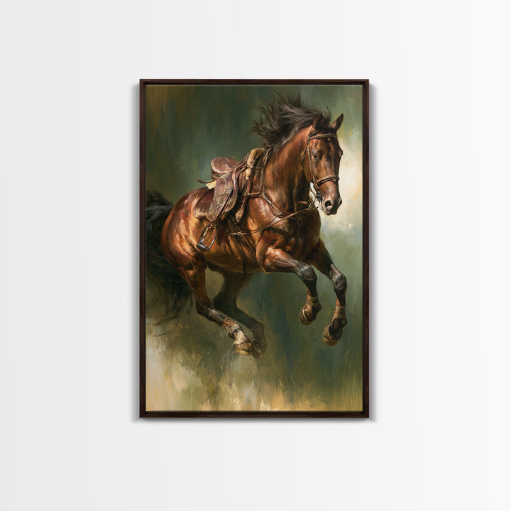 Show Jumping Horse Mid Leap Canvas Print, Equestrian Art, Gallery Decor, Living Room Decor, Fine Art, Equestrian, EQU-2x3-15
