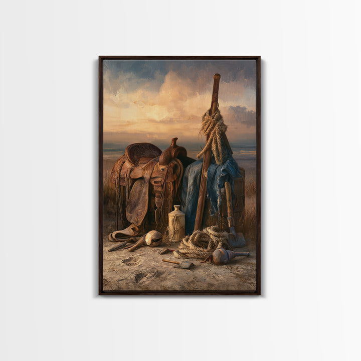 Stable Tools Arranged Like Old Master Still Canvas Print, Equestrian Art, Statement Artwork, Living Room Decor, Equestrian, EQU-2x3-31