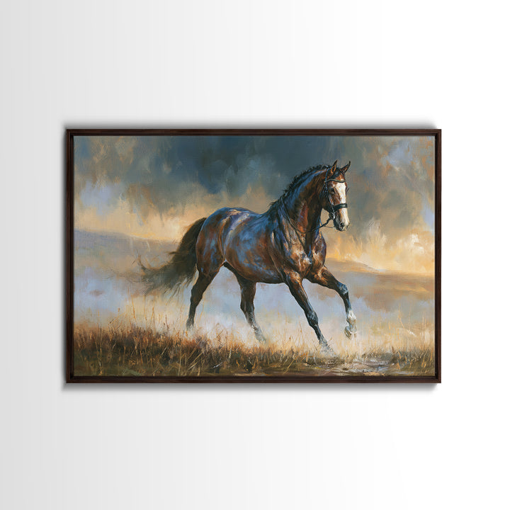 Dressage Horse in Refined Classical Pose Canvas Print, Equestrian Art, Living Room Decor, Equestrian, Farmhouse Wall Art, EQU-3x2-38