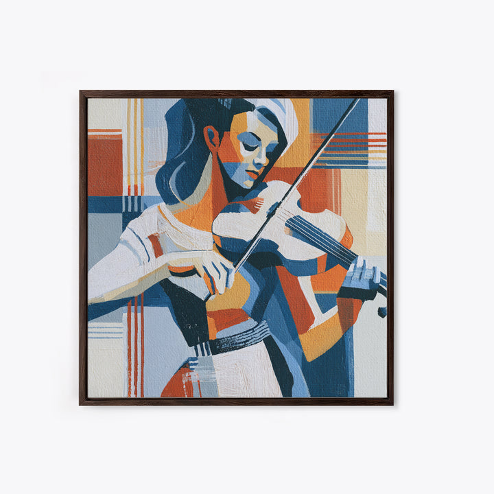 Violinist Painted in Electric Brush Marks Canvas Print, Expressionist Art, Colorful Wall Art, Living Room Decor, Expression, EXP-1x1-13