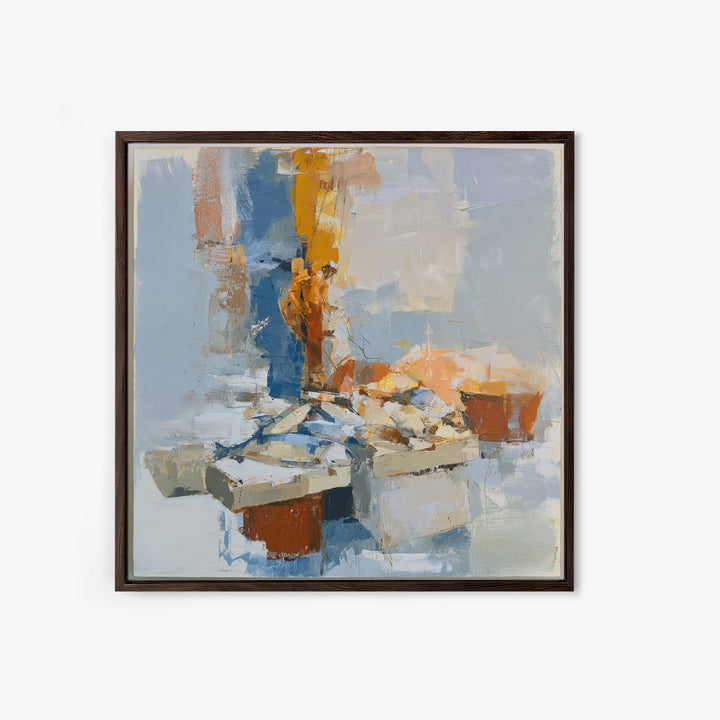 Fish Market Scene Canvas Print, Expressionist Art, Modern Wall Art, Living Room Decor, Fine Art, Expression, Fine Art Print, EXP-1x1-22