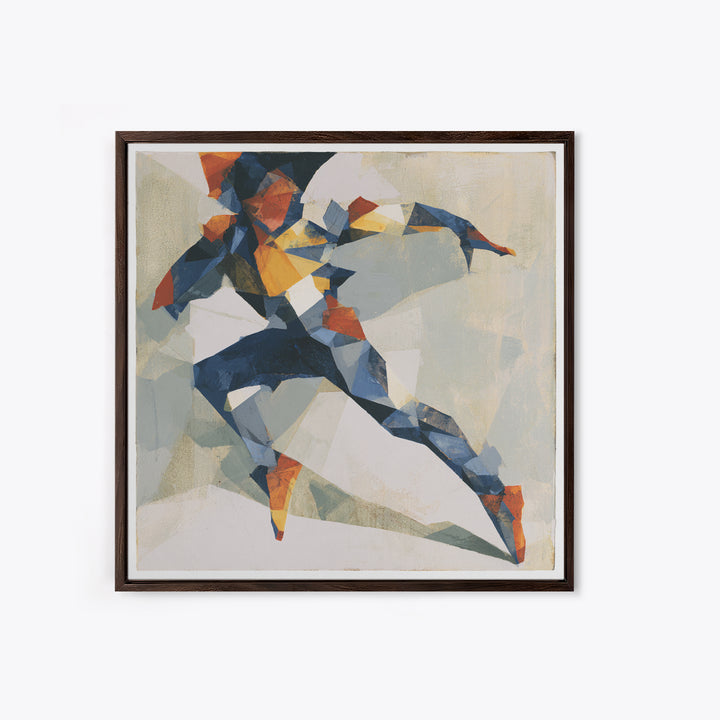 Dancer Figure Fractured into Vibrant Movement Canvas Print, Expressionist Art, Home Decor, Living Room Decor, Expression, EXP-1x1-4