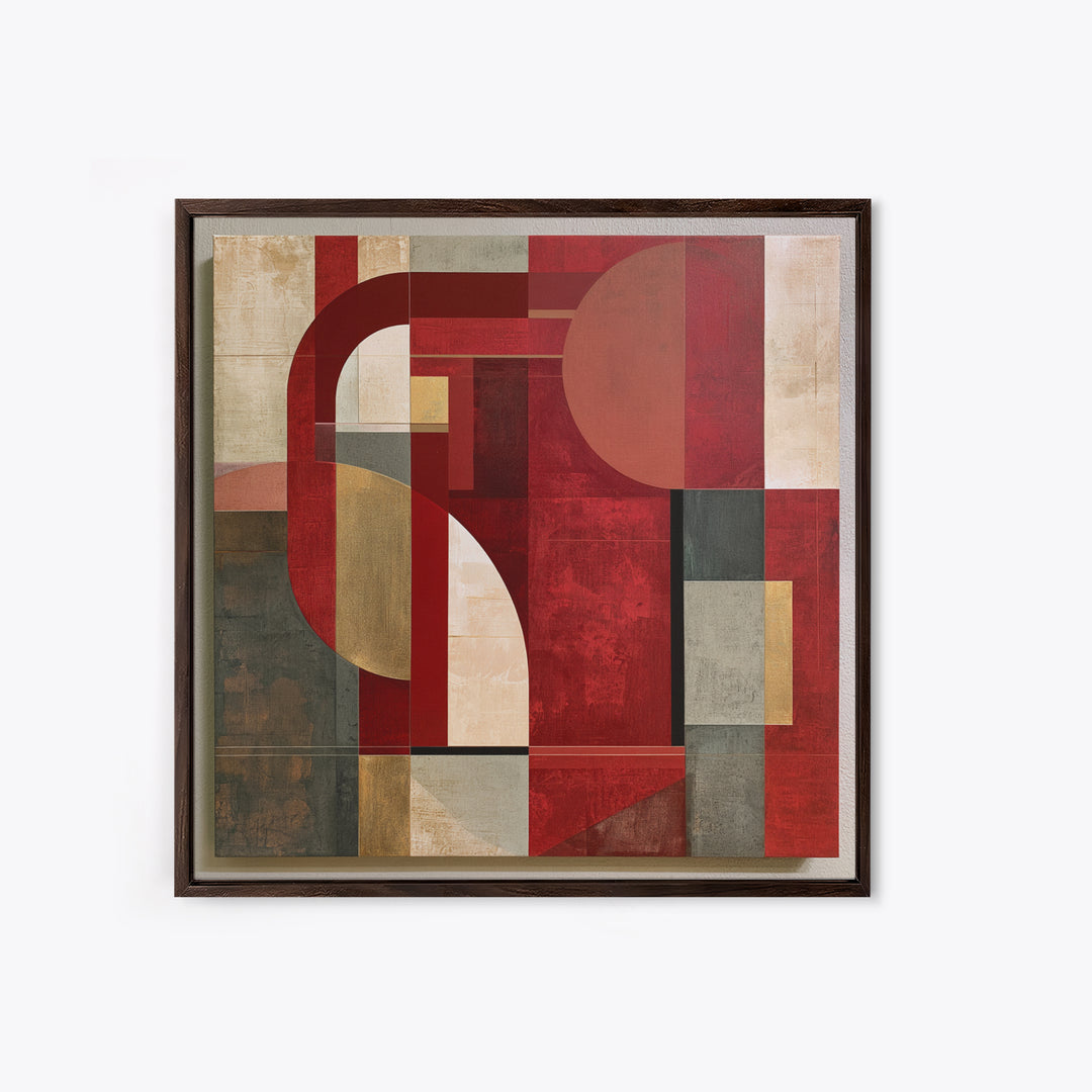 Red Room Interior Abstraction Canvas Print, Expressionist Art, Modern Wall Art, Living Room Decor, Expression, Fine Art Print, EXP-1x1-43