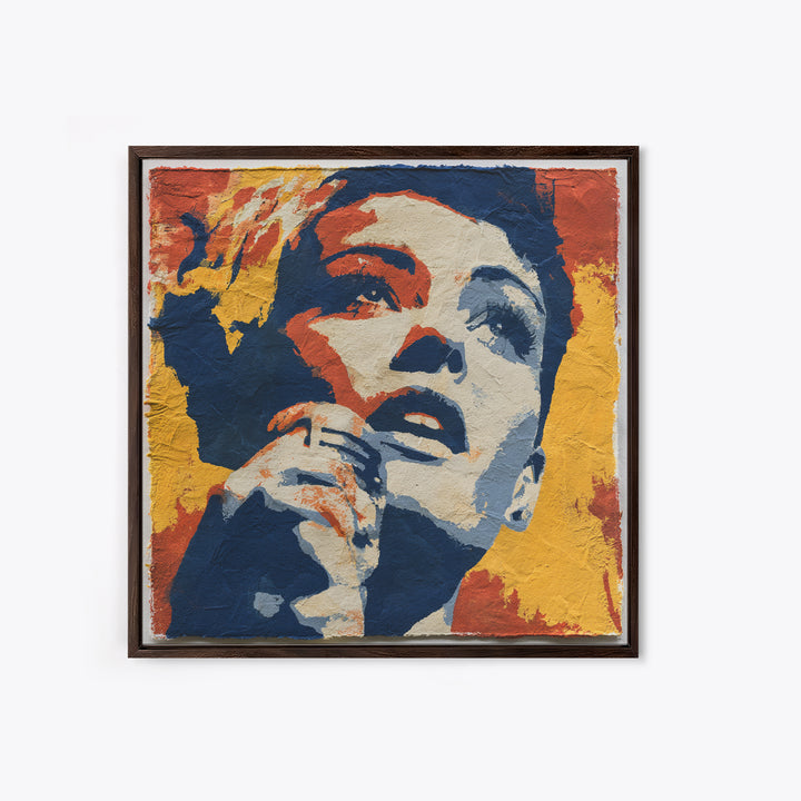 Portrait of a Singer Framed Canvas Print, Expressionist Art, Large Wall Art, Living Room Decor, Fine Art, Expression, EXP-1x1-44
