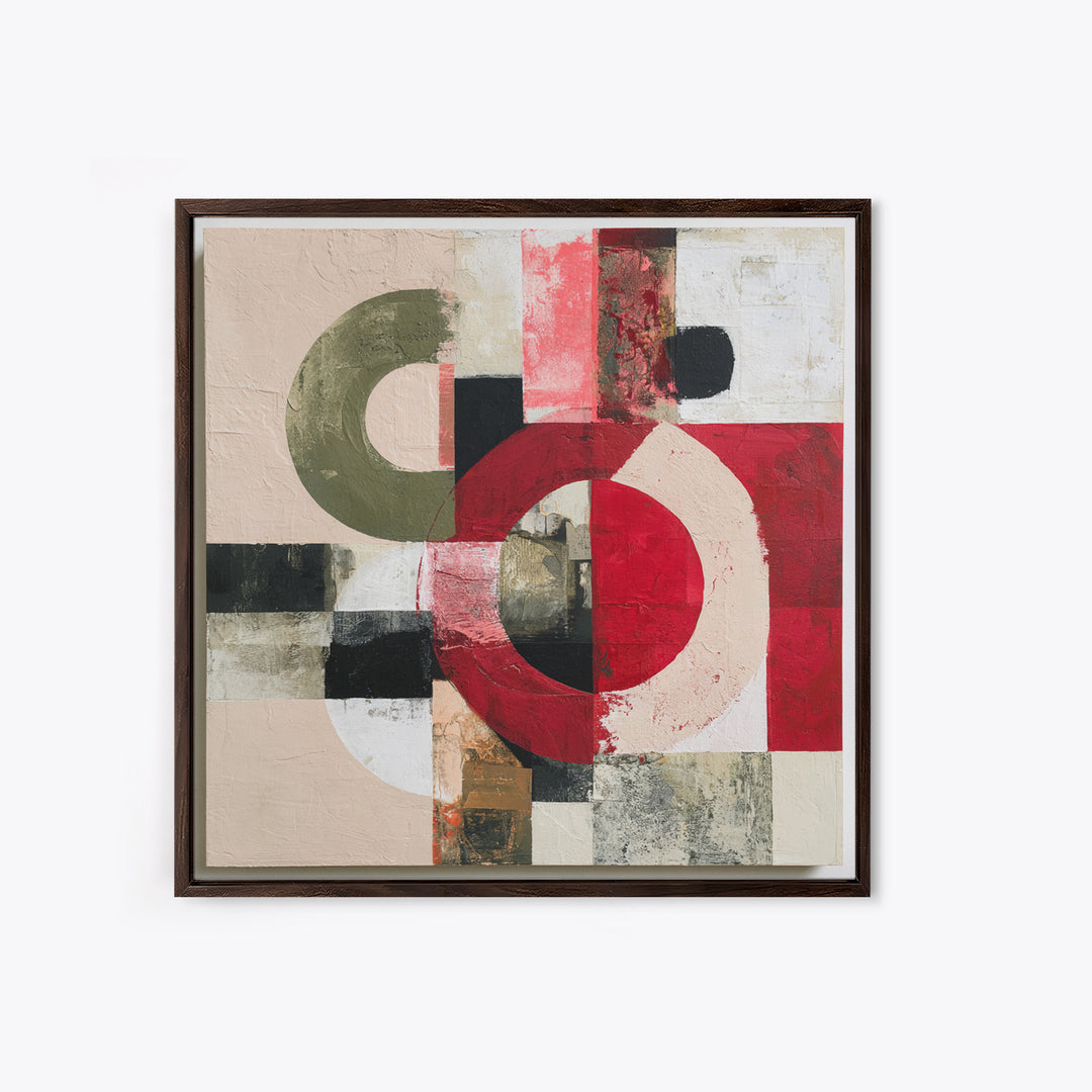Red Room Interior Abstraction Without Realistic Furniture Canvas Print, Expressionist Art, Modern Decor, Living Room Decor, EXP-1x1-67