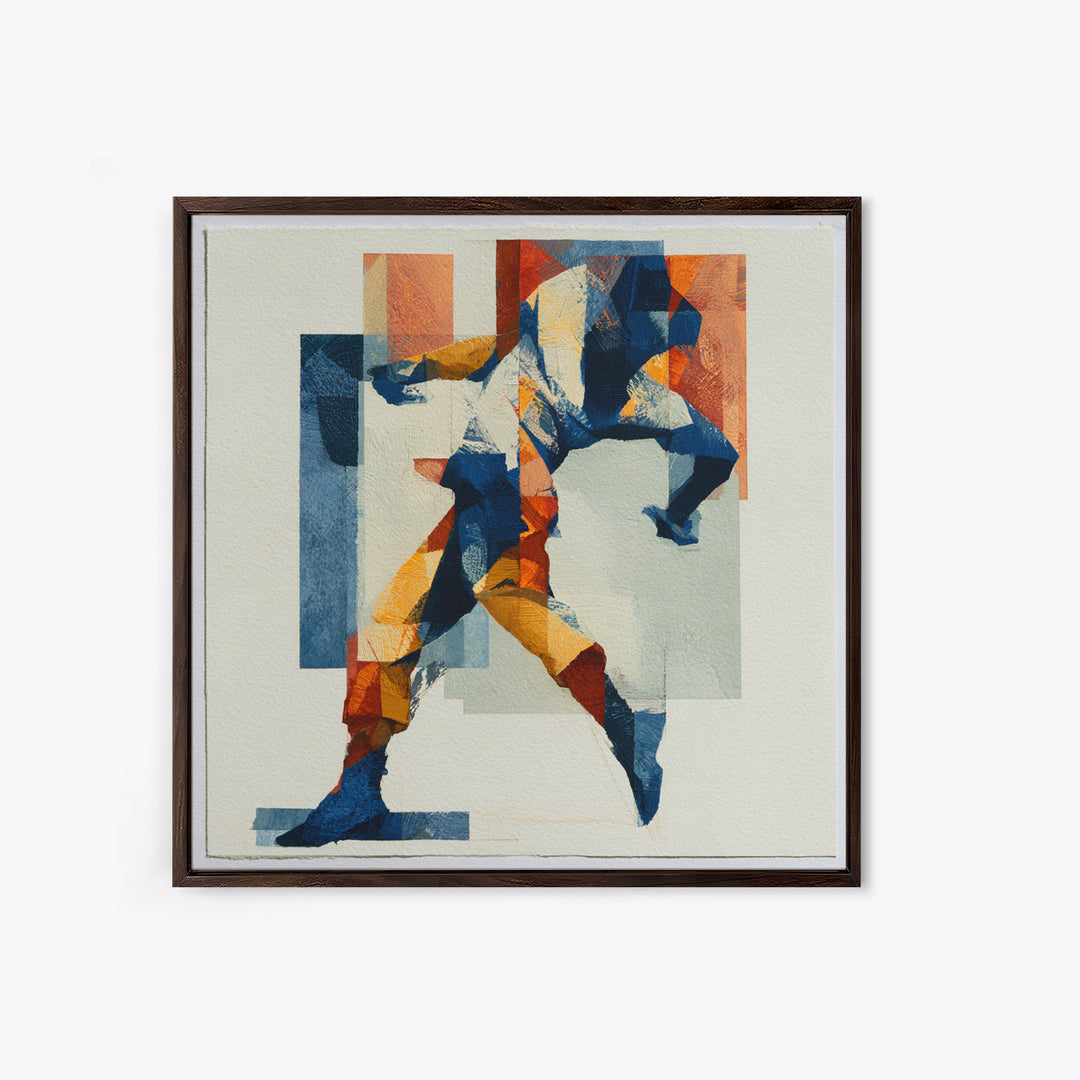 Dancer Figure Fractured into Vibrant Movement Canvas Print, Expressionist Art, Modern Art, Living Room Decor, Oil Painting, EXP-1x1-76