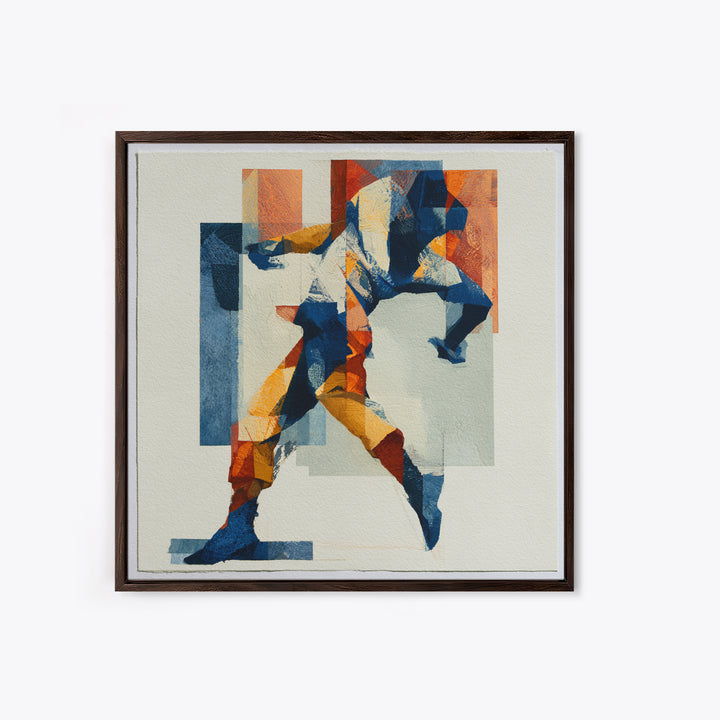Dancer Figure Fractured into Vibrant Movement Canvas Print, Expressionist Art, Modern Art, Living Room Decor, Oil Painting, EXP-1x1-76