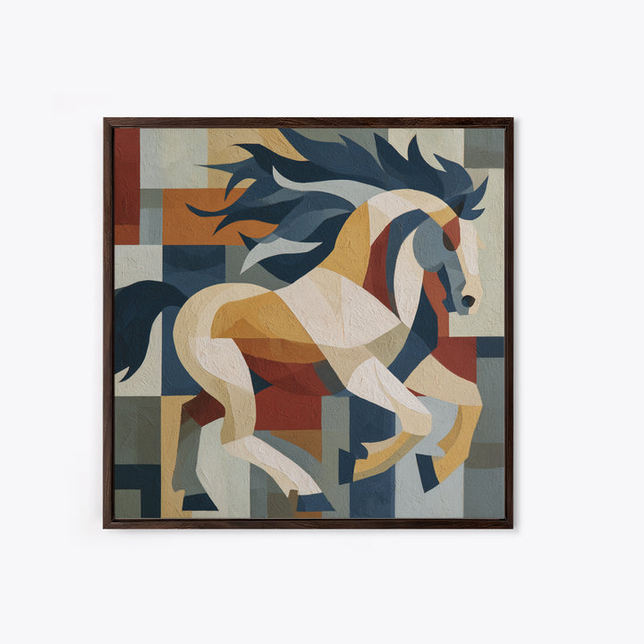 Expressionist Horse in Motion with Wild Mane Canvas Print, Expressionist Art, Boho Decor, Living Room Decor, Oil Painting, EXP-1x1-82