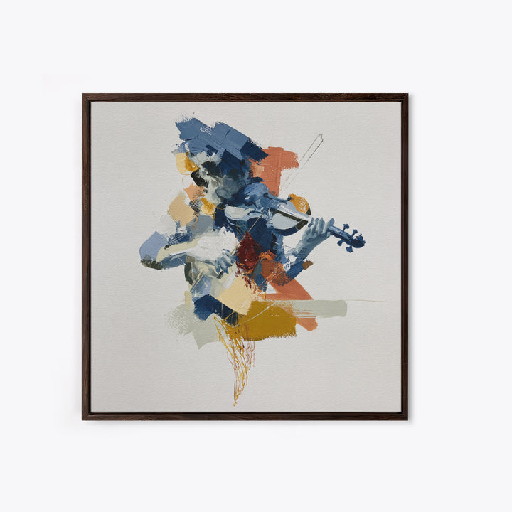 Violinist Painted in Electric Brush Marks Canvas Print, Expressionist Art, Minimalist Decor, Living Room Decor, Expression, EXP-1x1-85