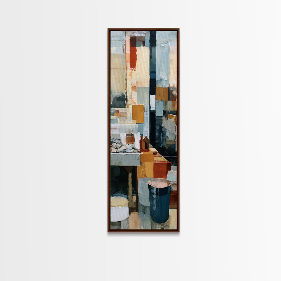 Fish Market Scene Canvas Print, Expressionist Art, Modern Art, Living Room Decor, Abstract Art, Expression, Wall Art, EXP-1x3-10