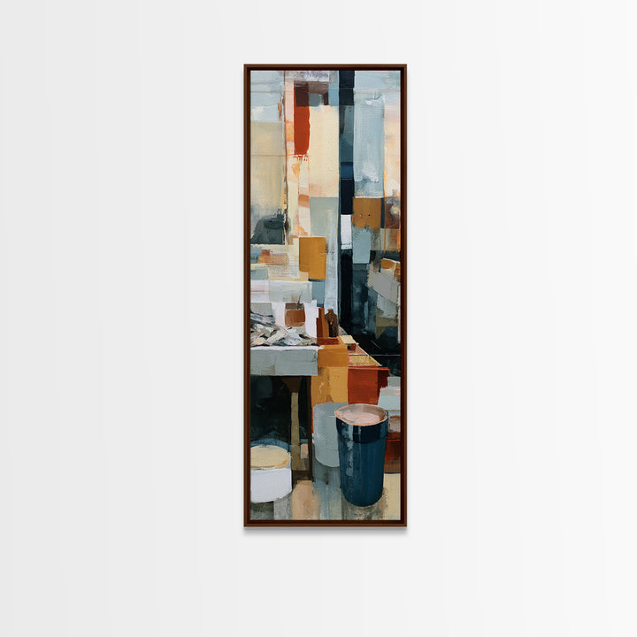 Fish Market Scene Canvas Print, Expressionist Art, Modern Art, Living Room Decor, Abstract Art, Expression, Wall Art, EXP-1x3-10