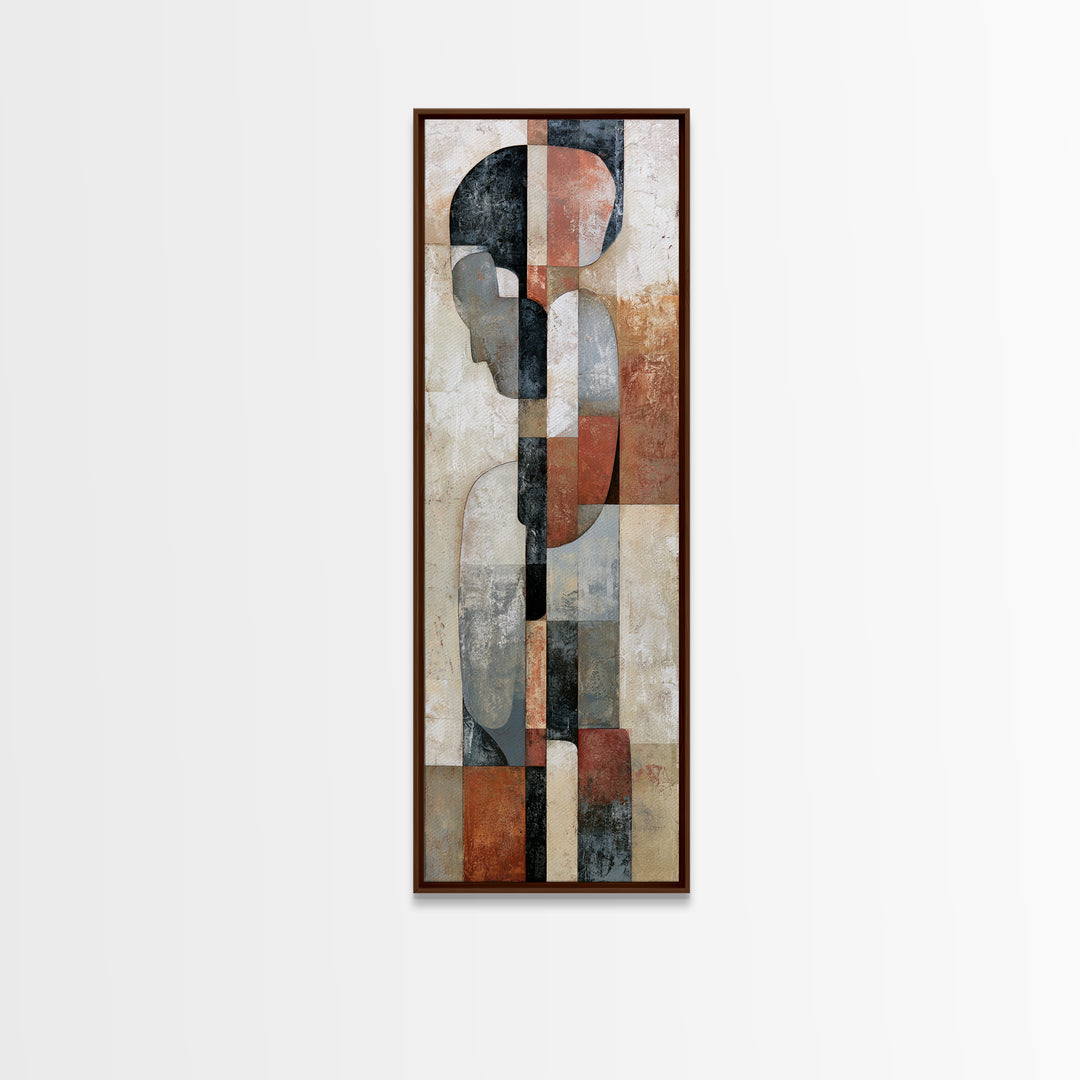 Seated Figure with Raw Gestural Outlines Framed Canvas Print, Expressionist Art, Abstract Art, Living Room Decor, Expression, EXP-1x3-19