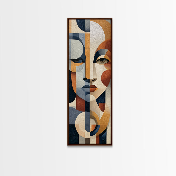 Abstract Face Split by Contrasting Emotions Canvas Print, Expressionist Art, Canvas Art, Living Room Decor, Expression, EXP-1x3-23