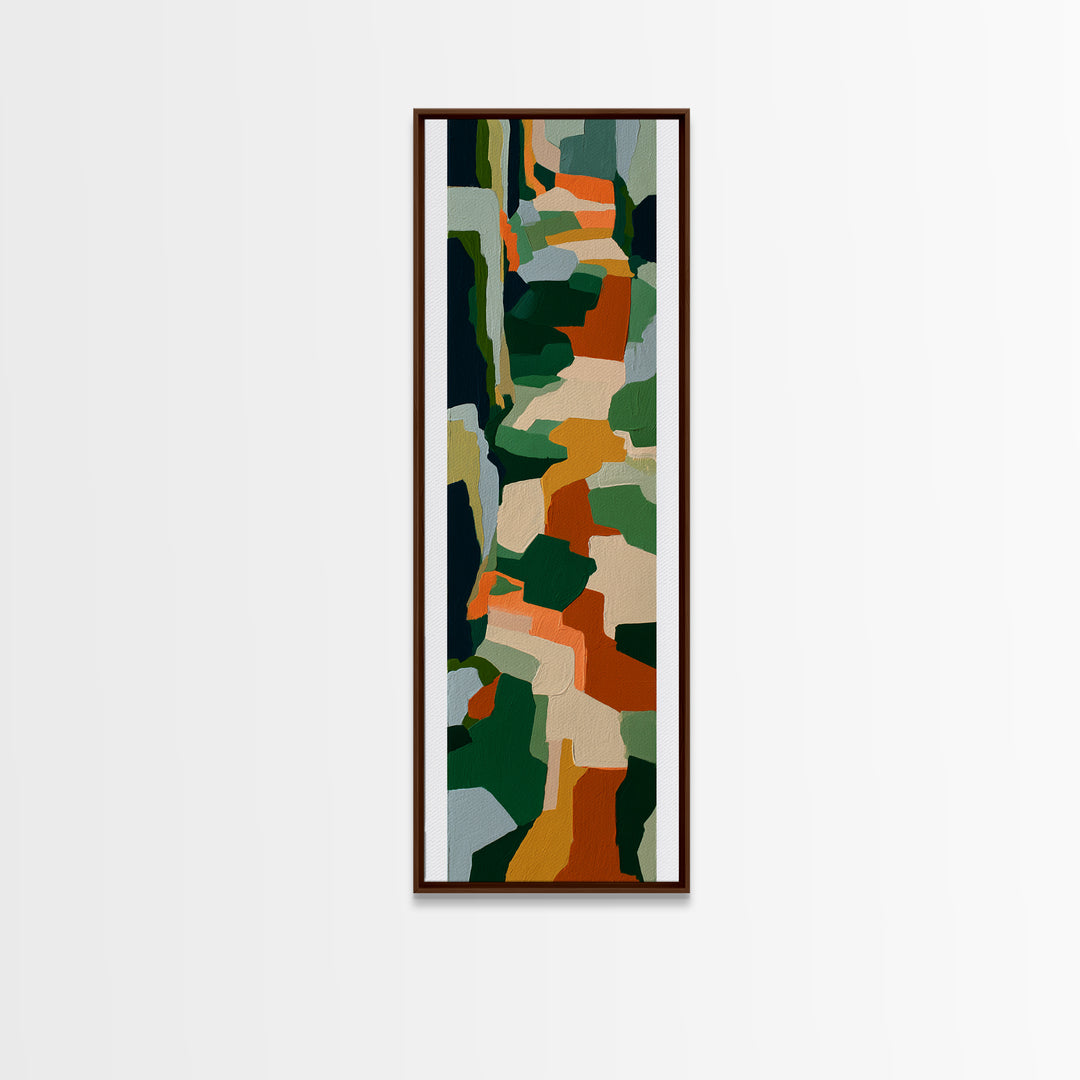 Garden Path with Thick Green and Orange Canvas Print, Expressionist Art, Downloadable Prints, Living Room Decor, Expression, EXP-1x3-26