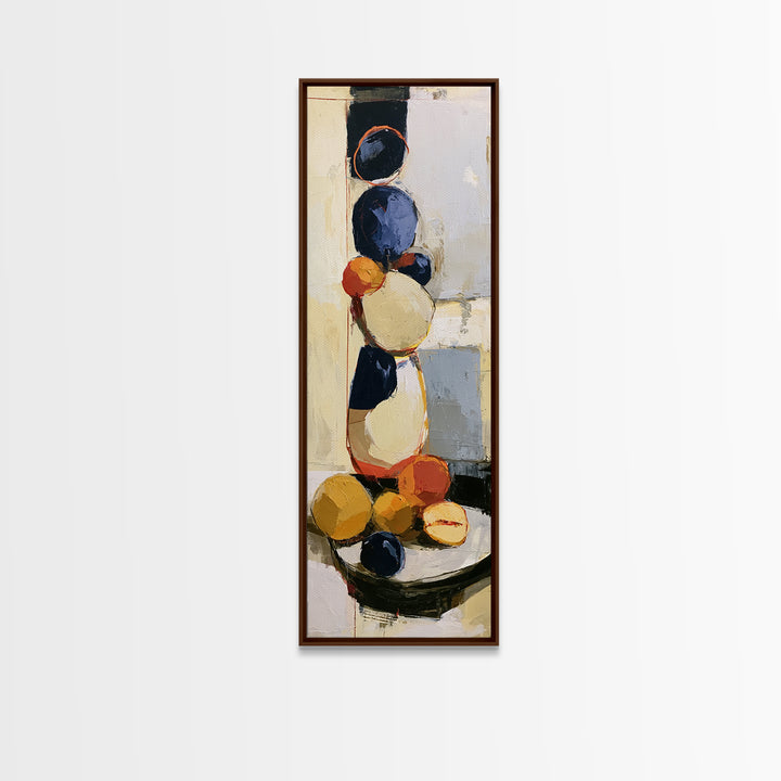Bold Still Life of Fruit Framed Canvas Print, Expressionist Art, Textured Painting, Living Room Decor, Abstract Art, Expression, EXP-1x3-29