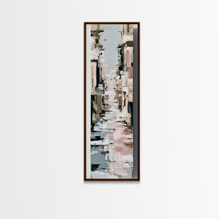 Distorted City Street Canvas Print, Expressionist Art, Minimalist Decor, Living Room Decor, Fine Art, Expression, EXP-1x3-37