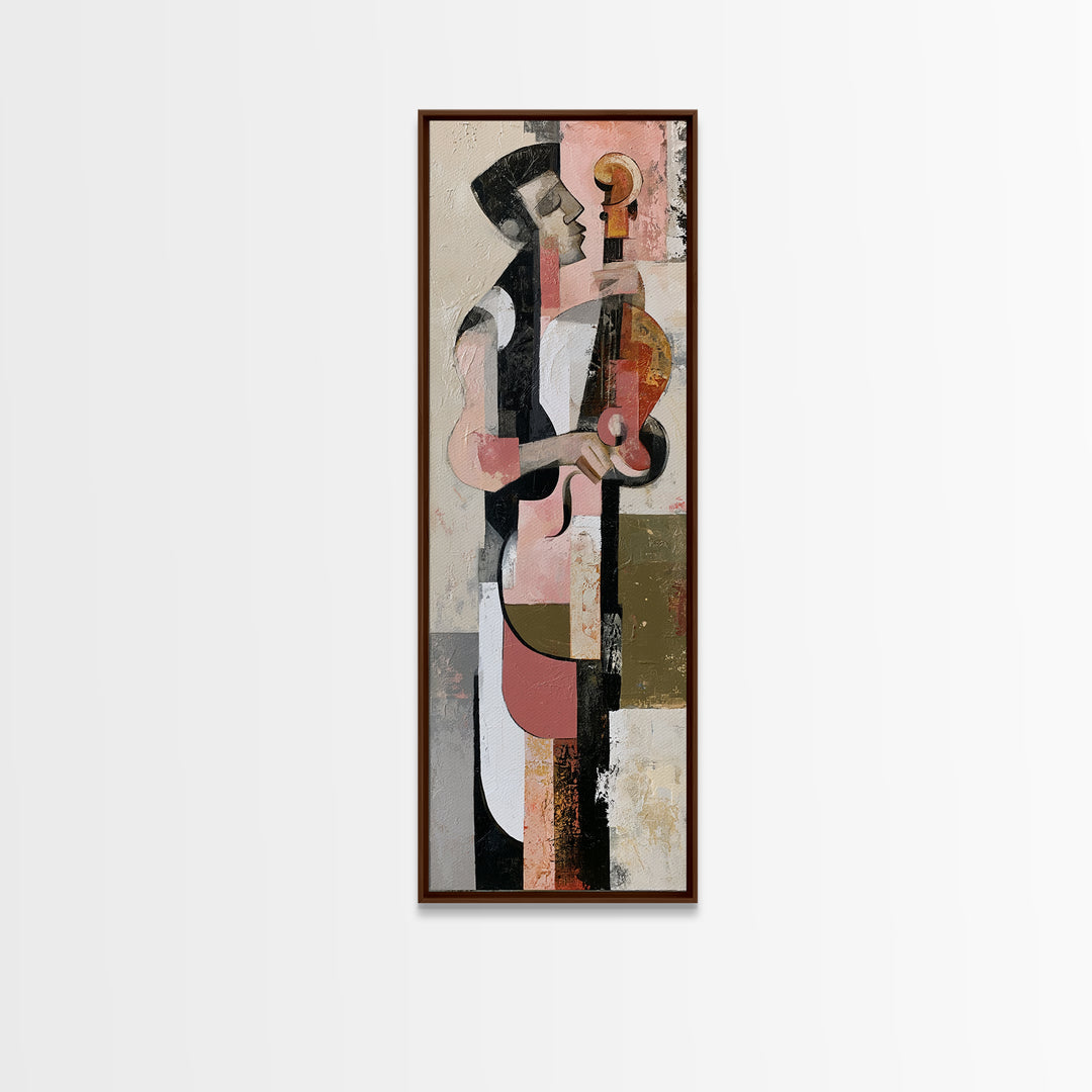 Violinist Painted in Electric Brush Marks Canvas Print, Expressionist Art, Modern Decor, Living Room Decor, Expression, EXP-1x3-49