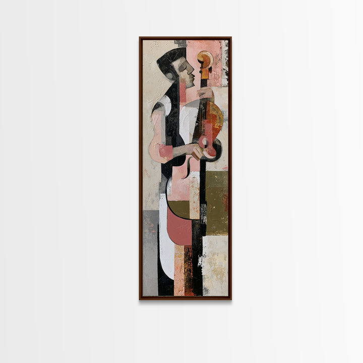 Violinist Painted in Electric Brush Marks Canvas Print, Expressionist Art, Modern Decor, Living Room Decor, Expression, EXP-1x3-49