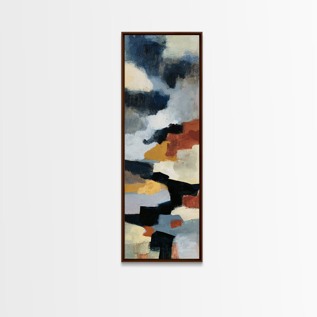 Storm Clouds Above Sharp Black Rooftops Canvas Print, Expressionist Art, Moody Wall Art, Living Room Decor, Abstract Art, EXP-1x3-51