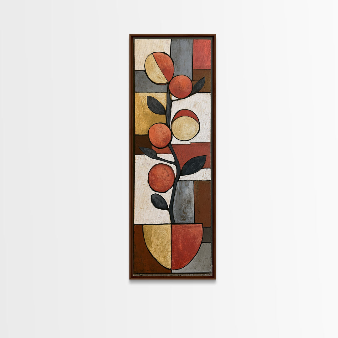Bold Still Life of Fruit Framed Canvas Print, Expressionist Art, Textured Painting, Living Room Decor, Abstract Art, Expression, EXP-1x3-53