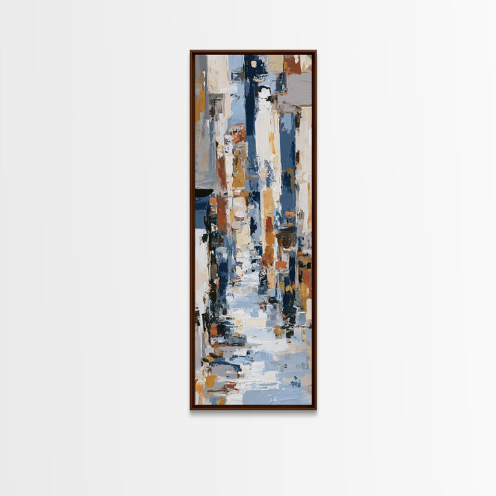 Distorted City Street Framed Canvas Print, Expressionist Art, Painting, Living Room Decor, Expression, Abstract Wall Art, EXP-1x3-61