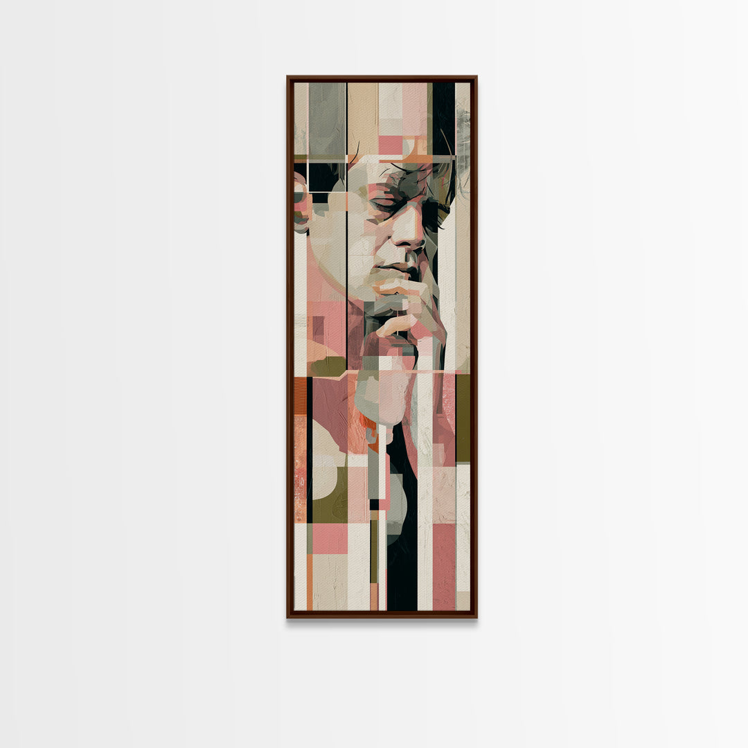 Portrait of a Singer Framed Canvas Print, Expressionist Art, Contemporary Art, Living Room Decor, Fine Art, Expression, EXP-1x3-8