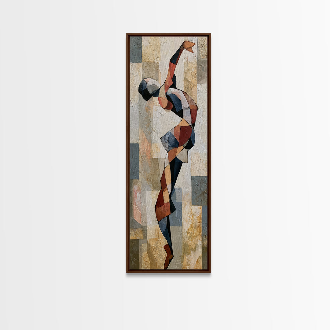 Dancer Figure Fractured into Vibrant Movement Canvas Print, Expressionist Art, Modern Art, Living Room Decor, Oil Painting, EXP-1x3-88