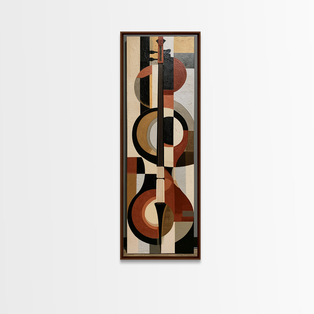 Violinist Painted in Electric Brush Marks Canvas Print, Expressionist Art, Boho Decor, Living Room Decor, Oil Painting, EXP-1x3-97
