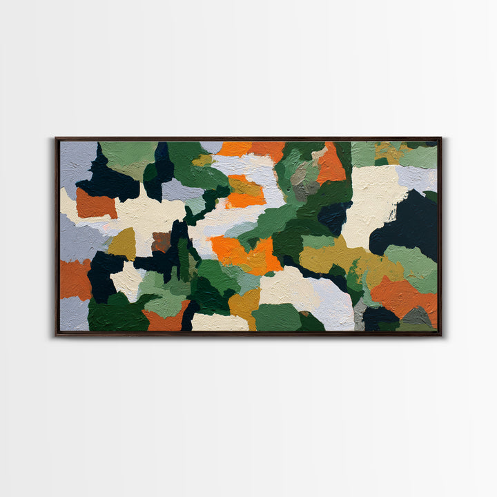 Garden Path with Thick Green and Orange Canvas Print, Expressionist Art, Contemporary Art, Living Room Decor, Expression, EXP-2x1-10