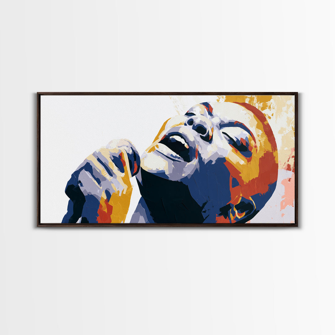 Portrait of a Singer Framed Canvas Print, Expressionist Art, Fine Art Print, Living Room Decor, Oil Painting, Expression, EXP-2x1-16