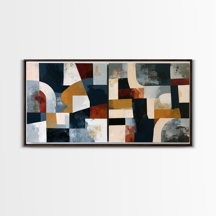 Stormy Landscape Painted Framed Canvas Print, Expressionist Art, Original Painting, Living Room Decor, Fine Art, Expression, EXP-2x1-23