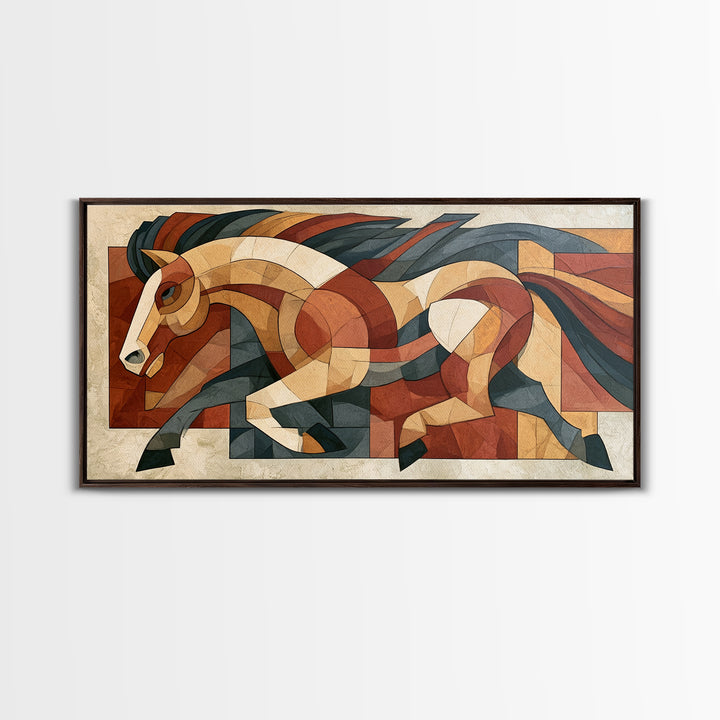 Expressionist Horse in Motion with Wild Mane Canvas Print, Expressionist Art, Painting, Living Room Decor, Fine Art, Expression, EXP-2x1-78