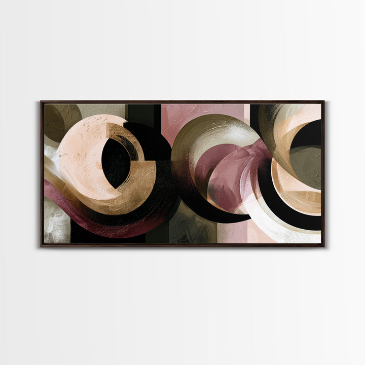 Moonlit Village with Swirling Unnatural Color Canvas Print, Expressionist Art, Boho Wall Art, Living Room Decor, Expression, EXP-2x1-80