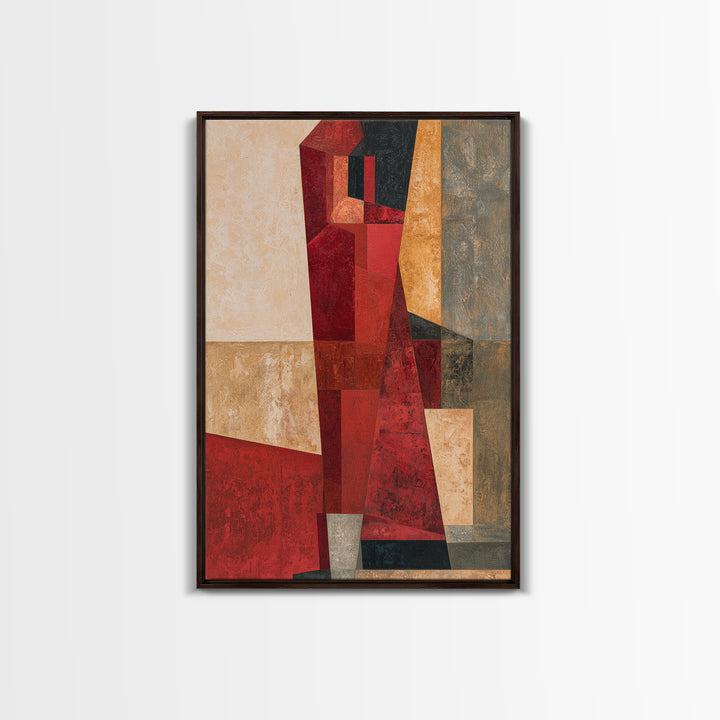 Red Room Interior Abstraction Without Realistic Furniture Canvas Print, Expressionist Art, Room Decor, Living Room Decor, EXP-2x3-3