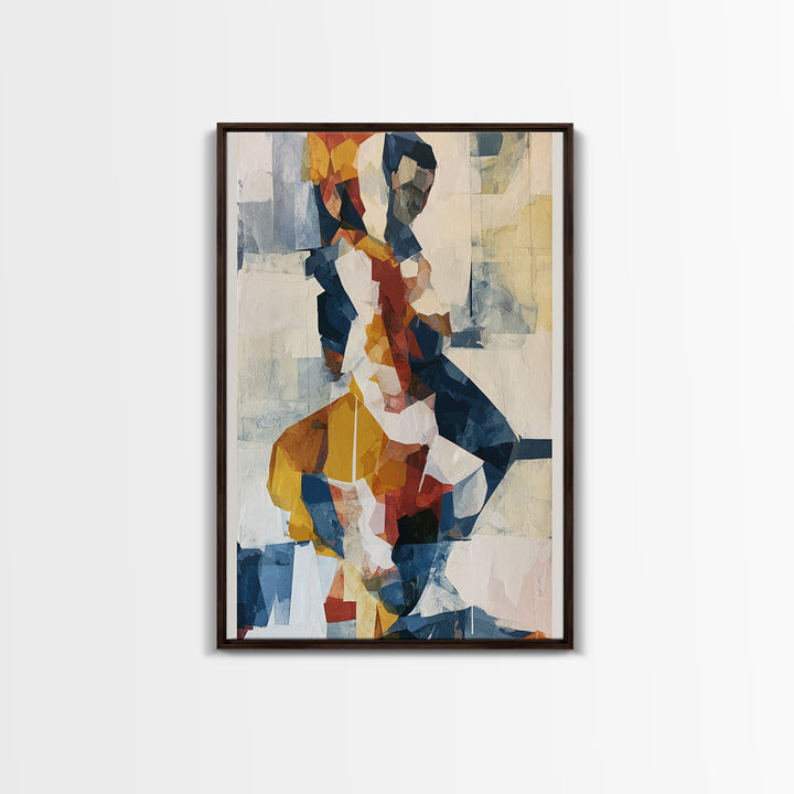 Dancer Figure Fractured into Vibrant Movement Canvas Print, Expressionist Art, Colorful Wall Art, Living Room Decor, Expression, EXP-2x3-36