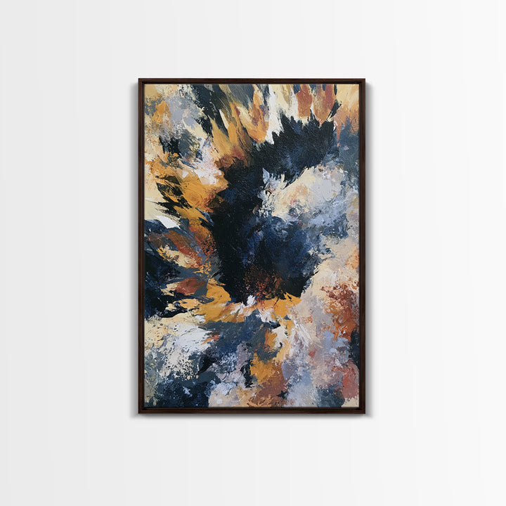 Sunflowers Twisting in Intense Painted Energy Canvas Print, Expressionist Art, Digital Prints, Living Room Decor, Expression, EXP-2x3-64