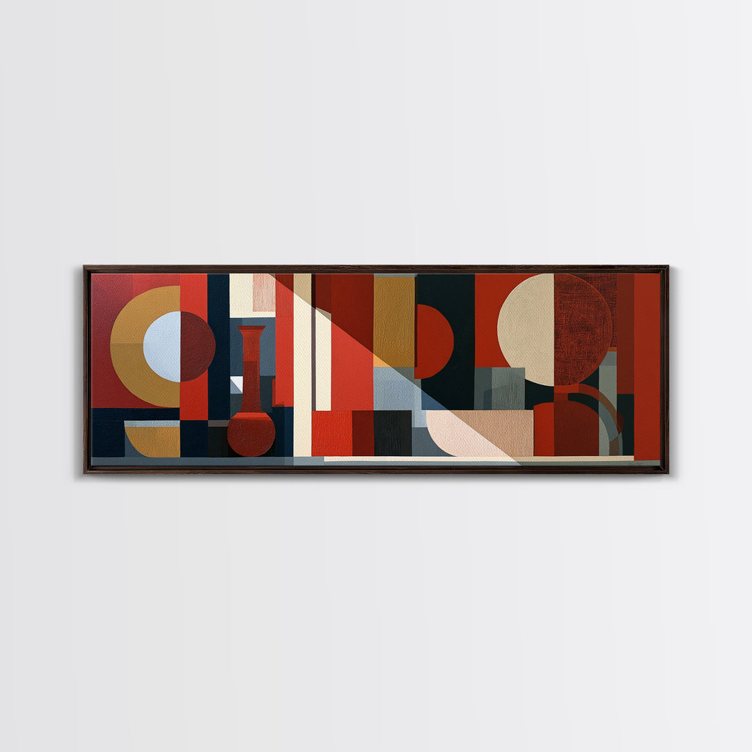Red Room Interior Abstraction Canvas Print, Expressionist Art, Minimalist Decor, Living Room Decor, Expression, Fine Art Print, EXP-3x1-35
