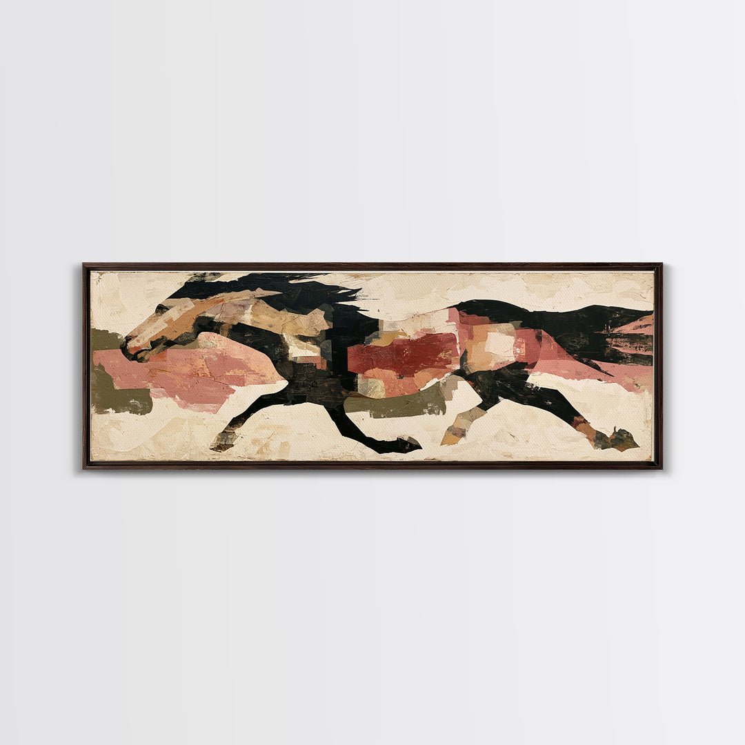 Expressionist Horse in Motion with Wild Mane Canvas Print, Expressionist Art, Modern Wall Art, Living Room Decor, Expression, EXP-3x1-74