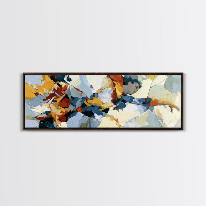 Dancer Figure Fractured into Vibrant Movement Canvas Print, Expressionist Art, Digital Art, Living Room Decor, Expression, EXP-3x1-92