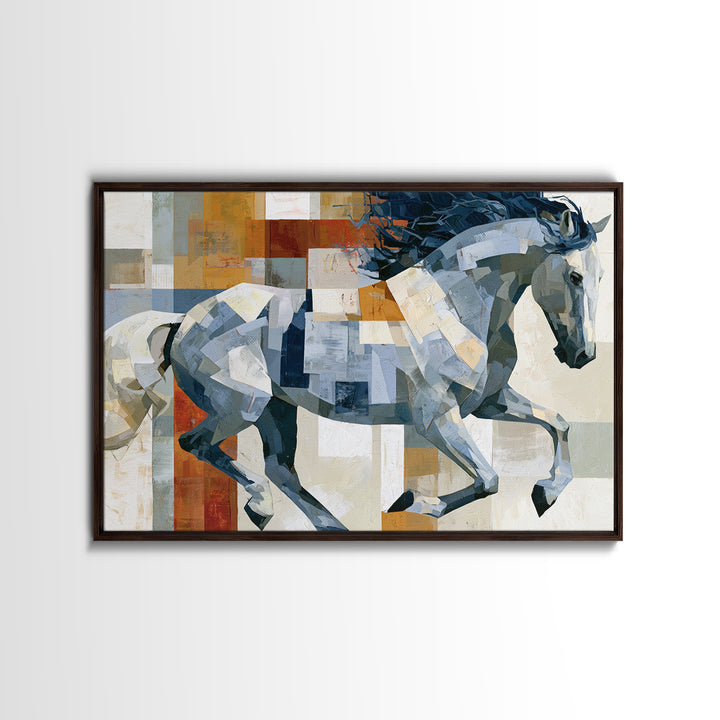 Expressionist Horse in Motion with Wild Mane Canvas Print, Expressionist Art, Abstract Art, Living Room Decor, Expression, EXP-3x2-14