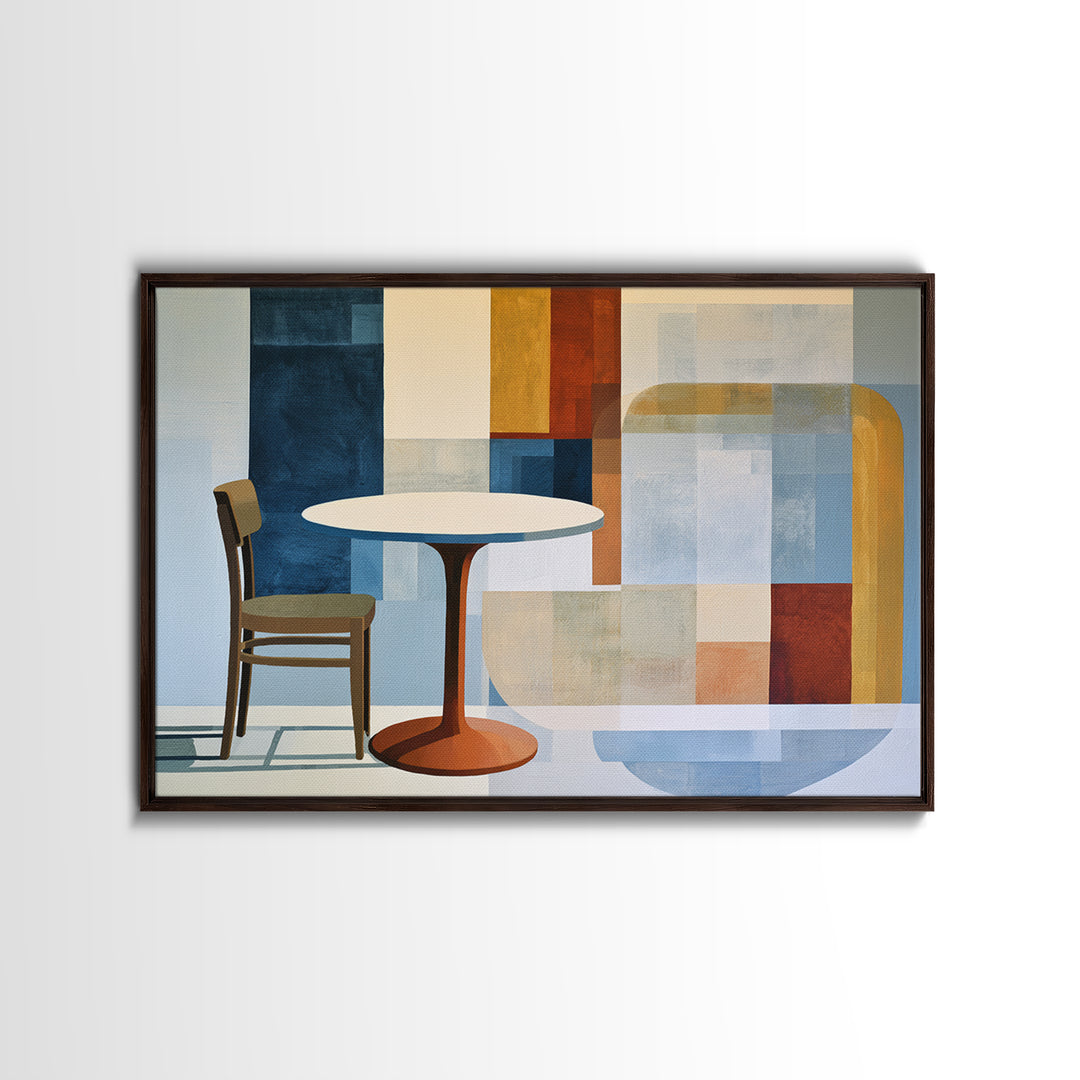 Lonely Caf Table Canvas Print, Expressionist Art, Downloadable Prints, Living Room Decor, Fine Art, Expression, EXP-3x2-33