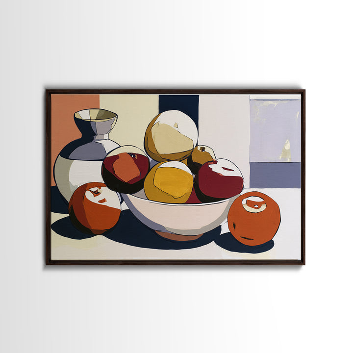 Bold Still Life of Fruit Framed Canvas Print, Expressionist Art, Gallery Decor, Living Room Decor, Fine Art, Expression, EXP-3x2-45