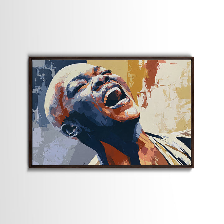 Portrait of a Singer Canvas Print, Expressionist Art, Gallery Decor, Living Room Decor, Fine Art, Expression, Wall Art, EXP-3x2-48