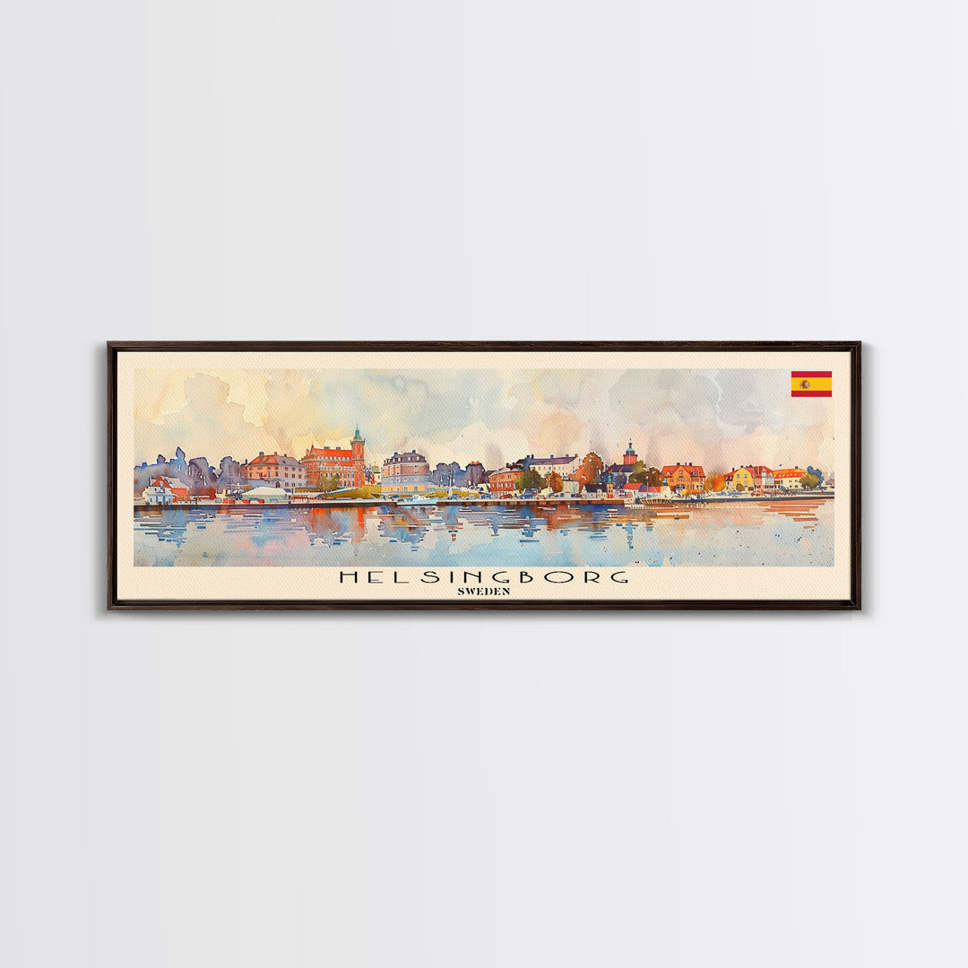 Helsingborg Sweden Travel Print Wall Art, Panoramic City Art, Travel Art, Wall Decor, Vacation Gift, Framed Canvas Print Or Metal Art
